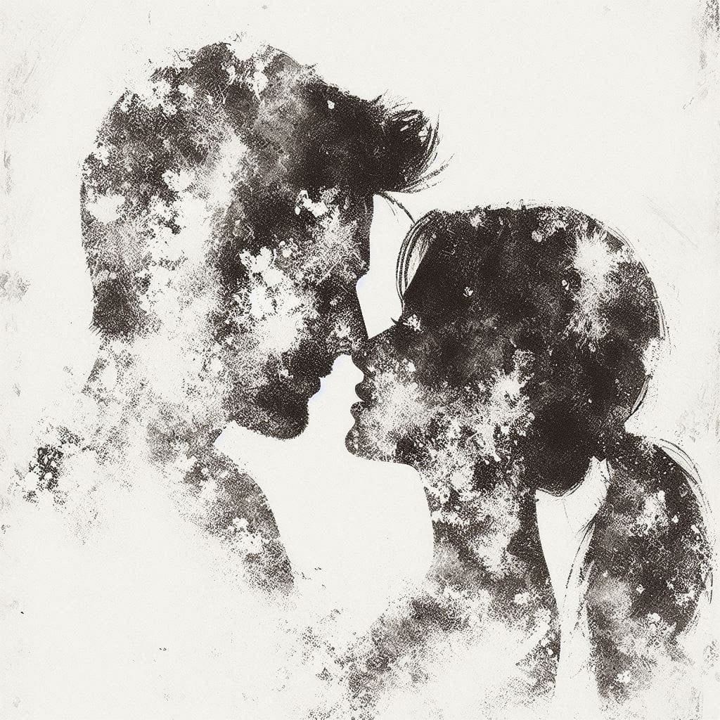 silhouette of a loving couple